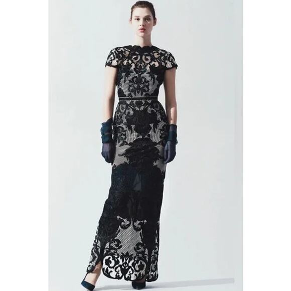 BHLDN Marchesa Notte Waldon Maxi Dress Embroidered Lace Backless Formal Gown - Picture 3 of 16